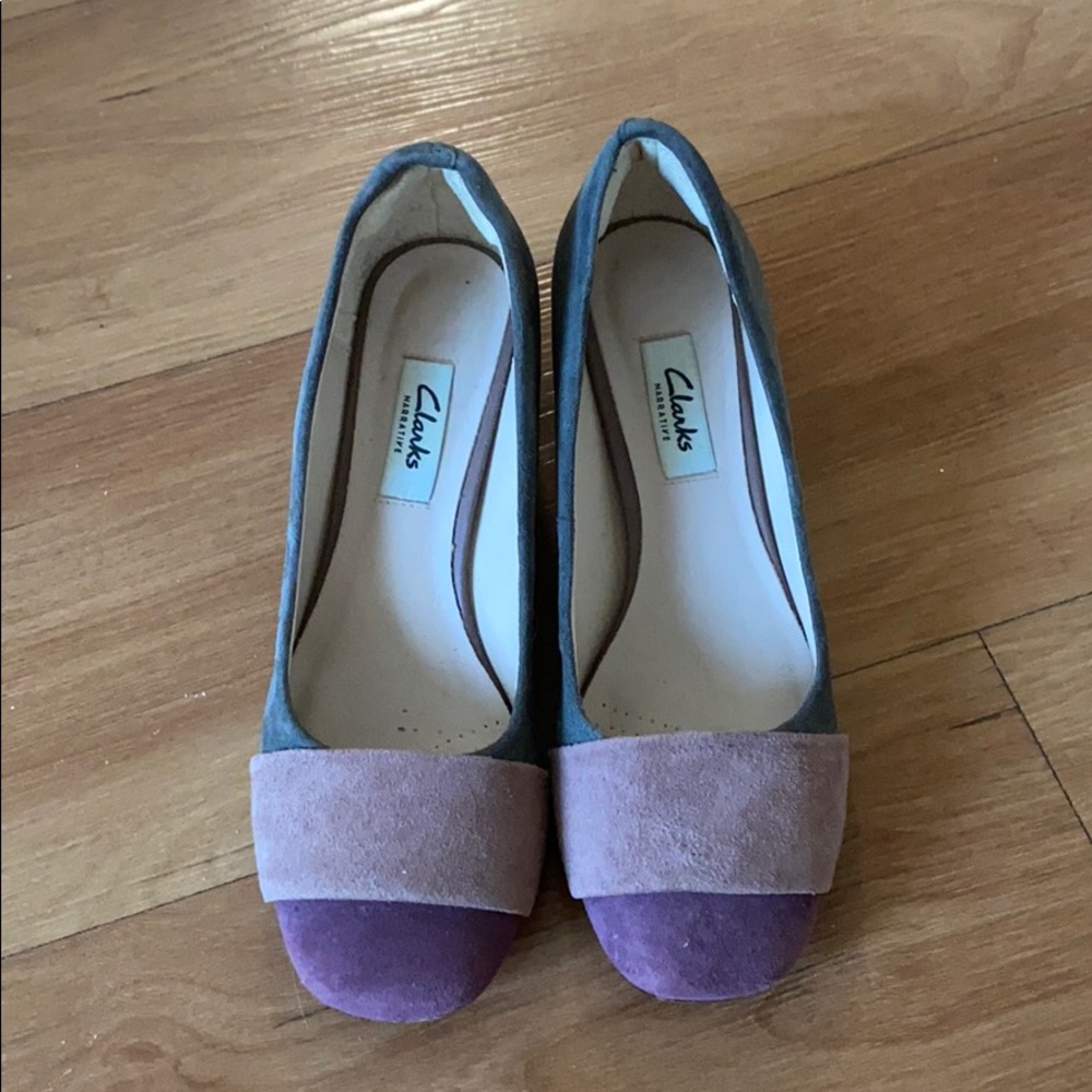 Clarks suede block heels - Picture 2 of 5